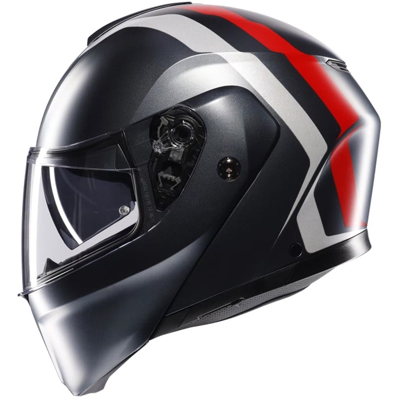 CASCO AGV STREETMODULAR RESIA MATT GREY/SILVER/RED