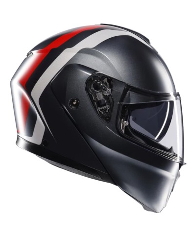 CASCO AGV STREETMODULAR RESIA MATT GREY/SILVER/RED