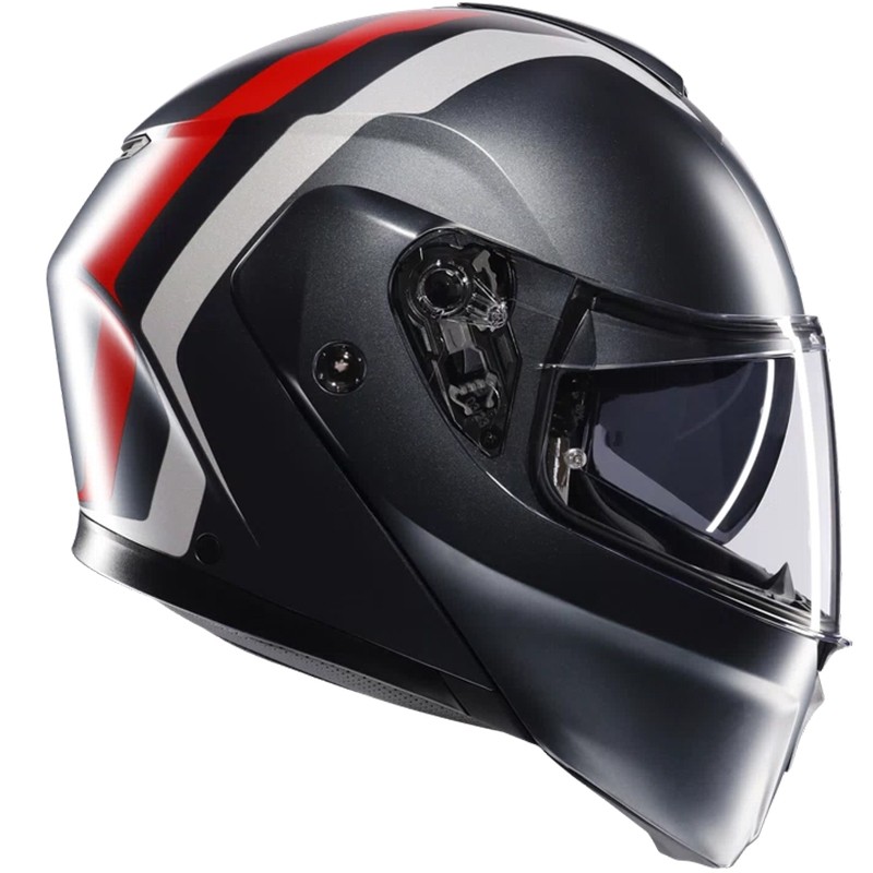 CASCO AGV STREETMODULAR RESIA MATT GREY/SILVER/RED