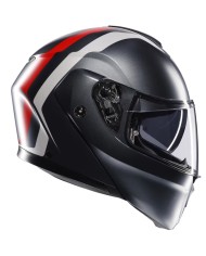 CASCO AGV STREETMODULAR RESIA MATT GREY/SILVER/RED