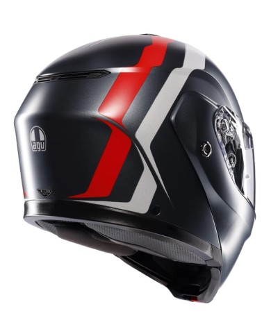 CASCO AGV STREETMODULAR RESIA MATT GREY/SILVER/RED