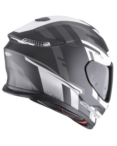CASCO SCORPION EXO-GT SP AIR TORNADO NEGRO MATE/BLANCO/PLATA