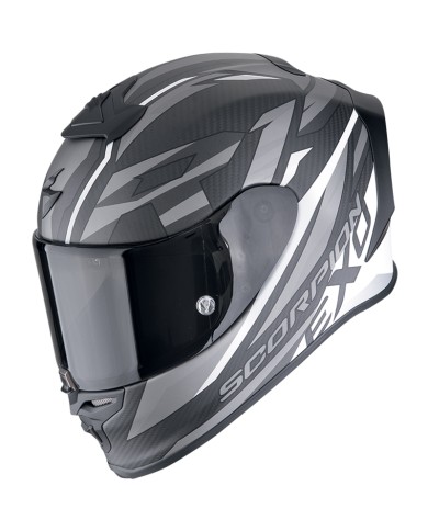 CASCO SCORPION EXO-R1 EVO CARBON AIR RUNNER NEGRO MATE/BLANCO