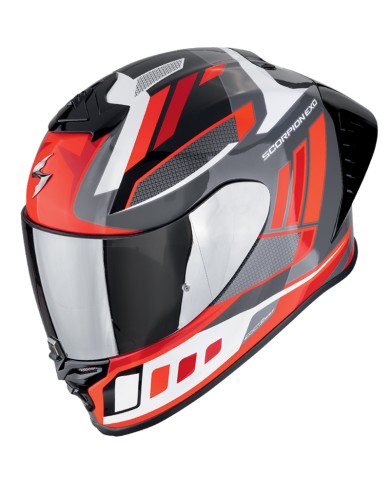 CASCO SCORPION EXO-R1 EVO II AIR VITAL GRIS/BLANCO/ROJO