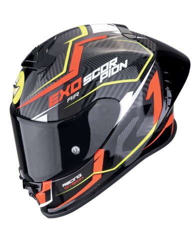 CASCO SCORPION EXO-R1 EVO II AIR COUP NEGRO/ROJO/AMARILLO FLUOR