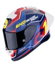 CASCO SCORPION EXO-R1 EVO II AIR COUP AZUL/ROJO/AMARILLO