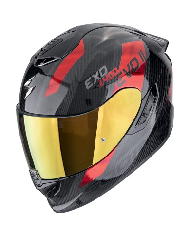 CASCO SCORPION EXO-1400 EVO II CARBON AIR PLATTED BLACK/RED
