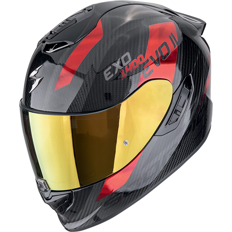 CASCO SCORPION EXO-1400 EVO II CARBON AIR PLATTED BLACK/RED