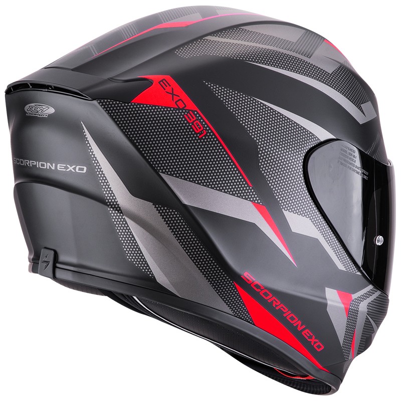 CASCO SCORPION EXO-391 AAXO NEGRO MATE/ROJO