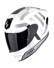 CASCO SCORPION EXO-391 AROK BLANCO/NEGRO/PLATA