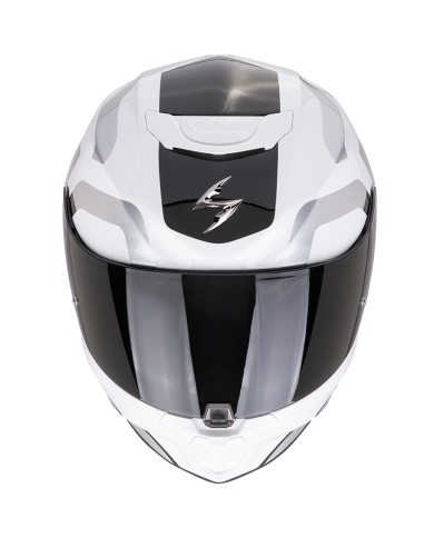 CASCO SCORPION EXO-391 AROK BLANCO/NEGRO/PLATA