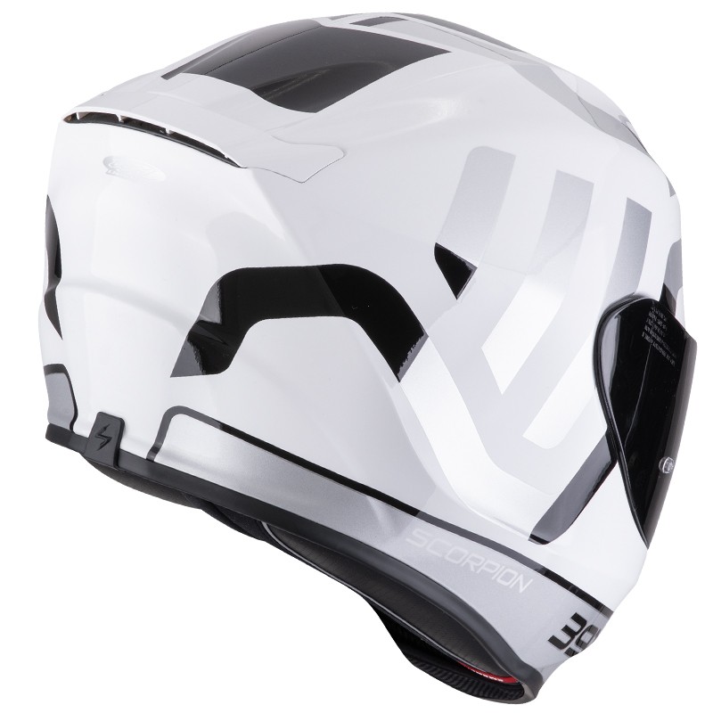 CASCO SCORPION EXO-391 AROK BLANCO/NEGRO/PLATA