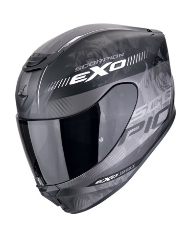 CASCO SCORPION EXO-391 AVA NEGRO MATE/PLATA