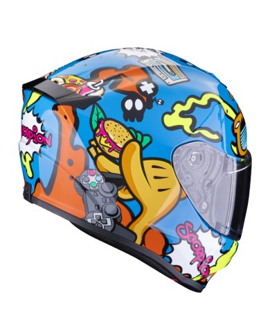 CASCO SCORPION EXO-JNR AIR FUN AZUL/NARANJA