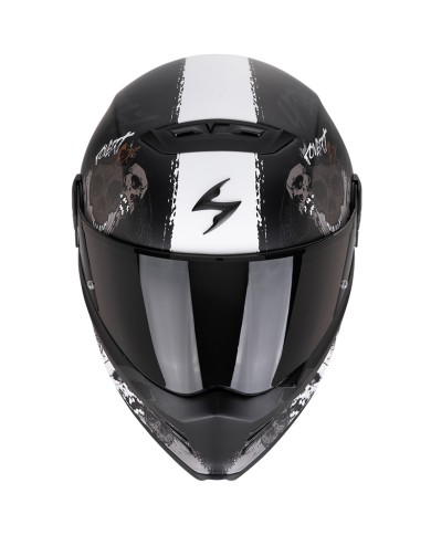 CASCO SCORPION COVERT FX SKULLZ  BLACK MATT/GREY/GOLD