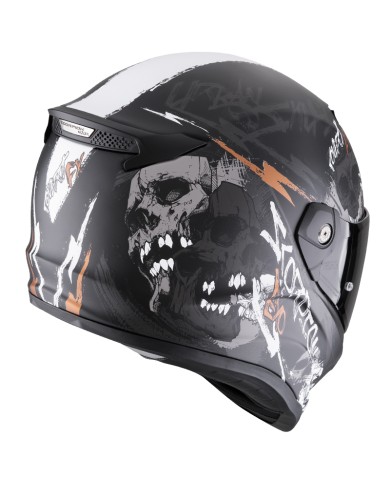 CASCO SCORPION COVERT FX SKULLZ  BLACK MATT/GREY/GOLD