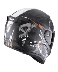 CASCO SCORPION COVERT FX SKULLZ  BLACK MATT/GREY/GOLD