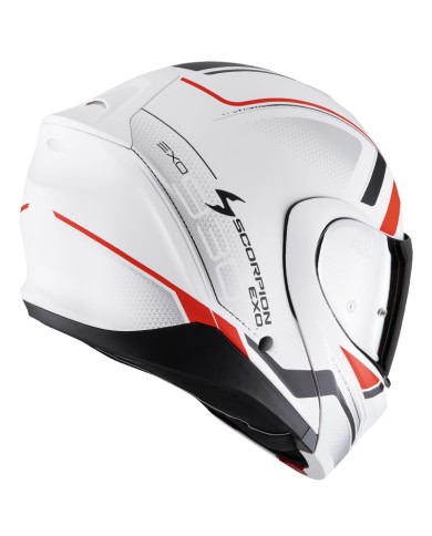 CASCO SCORPION EXO-930 EVO ARDENS WHITE MATT/BLACK/RED