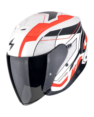 CASCO SCORPION EXO-Z1 VUE BLANCO MATE/ROJO/NEGRO
