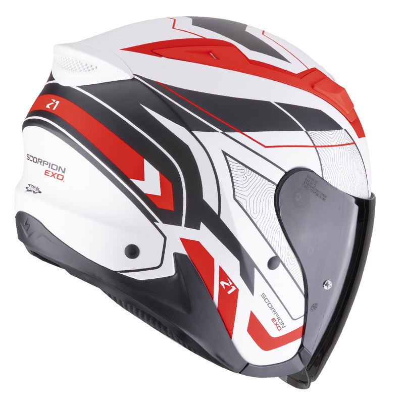CASCO SCORPION EXO-Z1 VUE BLANCO MATE/ROJO/NEGRO