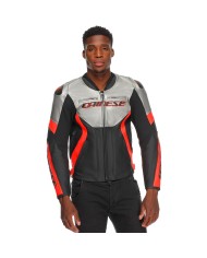 CHAQUETA DAINESE RACING 5 SILVER/BLACK/RED/FLUO