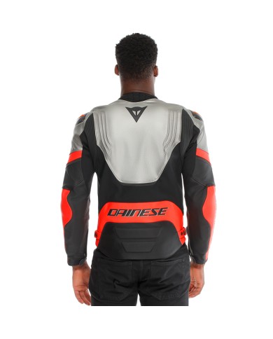 CHAQUETA DAINESE RACING 5 SILVER/BLACK/RED/FLUO