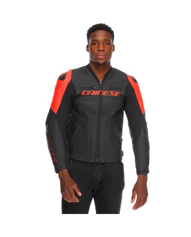 CHAQUETA DAINESE RACING 5 BLACK/BLACK/RED FLUO