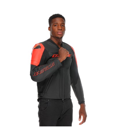 CHAQUETA DAINESE RACING 5 BLACK/BLACK/RED FLUO