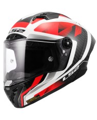 CASCO LS2 THUNDER CARBON GP AERO RAUTE WHITE RED