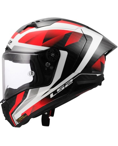 CASCO LS2 THUNDER CARBON GP AERO RAUTE WHITE RED