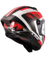 CASCO LS2 THUNDER CARBON GP AERO RAUTE WHITE RED