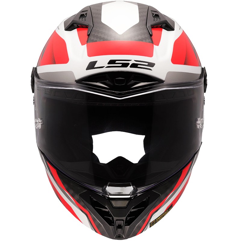 CASCO LS2 THUNDER CARBON GP AERO RAUTE WHITE RED