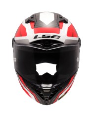 CASCO LS2 THUNDER CARBON GP AERO RAUTE WHITE RED