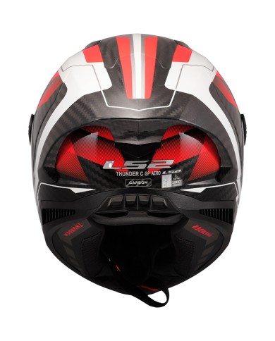 CASCO LS2 THUNDER CARBON GP AERO RAUTE WHITE RED