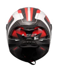 CASCO LS2 THUNDER CARBON GP AERO RAUTE WHITE RED