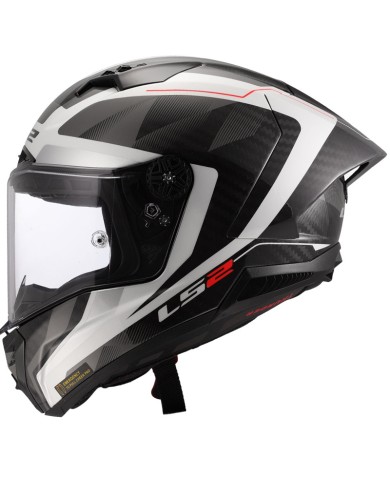 CASCO LS2 THUNDER CARBON GP AERO RAUTE WHITE GREY