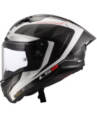 CASCO LS2 THUNDER CARBON GP AERO RAUTE WHITE GREY