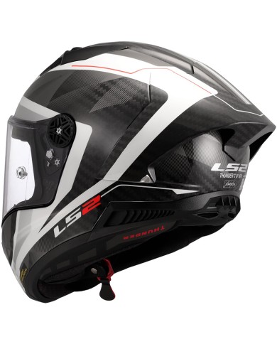 CASCO LS2 THUNDER CARBON GP AERO RAUTE WHITE GREY