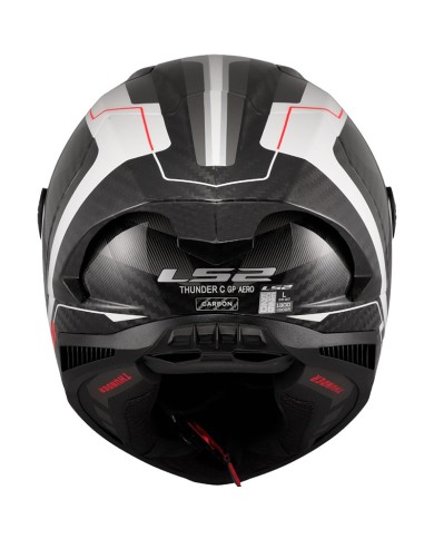 CASCO LS2 THUNDER CARBON GP AERO RAUTE WHITE GREY