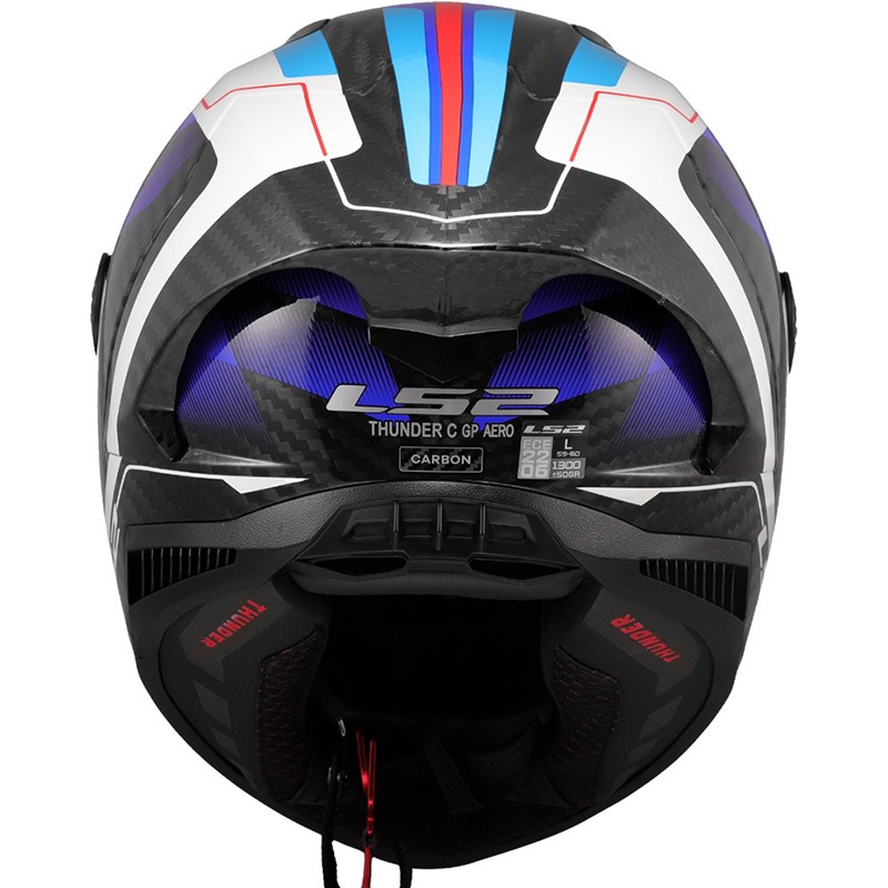 CASCO LS2 THUNDER CARBON GP AERO RAUTE BLUE RED