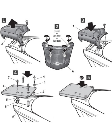 KIT DE FIJACIÓN POSTERIOR SHAD Y0TR14ST YAMAHA TRICITY 125