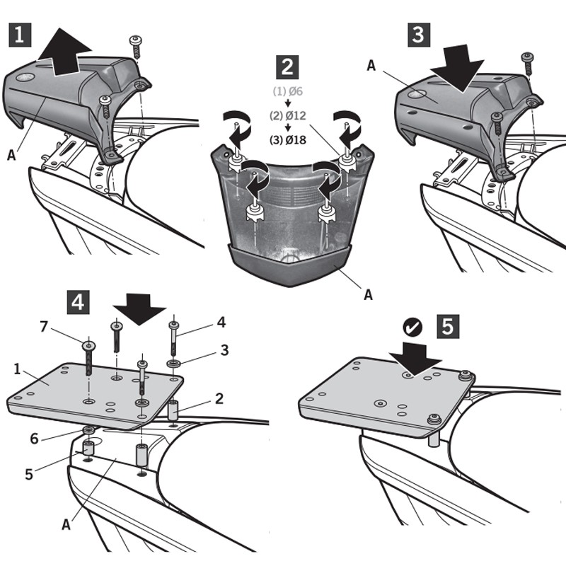 KIT DE FIJACIÓN POSTERIOR SHAD Y0TR14ST YAMAHA TRICITY 125