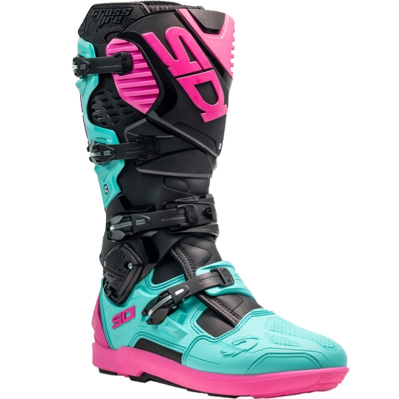BOTAS SIDI CROSSFIRE 3 SRS BLACK/GREEN MINT/PINK