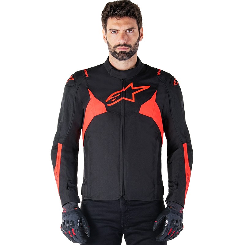 CHAQUETA ALPINESTARS T-JAWS V4 WP BLACK/RED FLUO