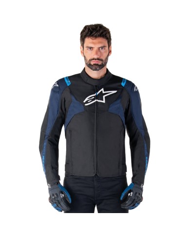 CHAQUETA ALPINESTARS T-JAWS V4 WP BLACK/DARK BLUE/BLITHE BLUE
