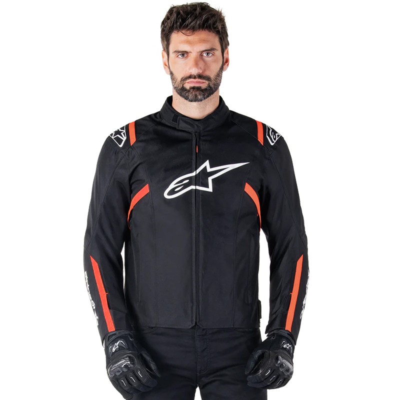 CHAQUETA ALPINESTARS T-SPS V2 WATERPROOF BLACK/WHITE/RED FLUO