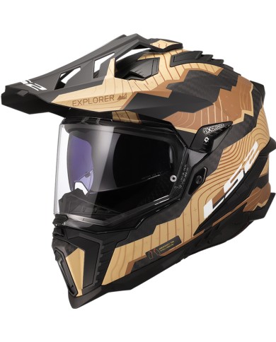 CASCO LS2 EXPLORER CARBON TRICK BROWN SAND