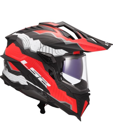 CASCO LS2 EXPLORER CARBON TRICK WHITE/RED