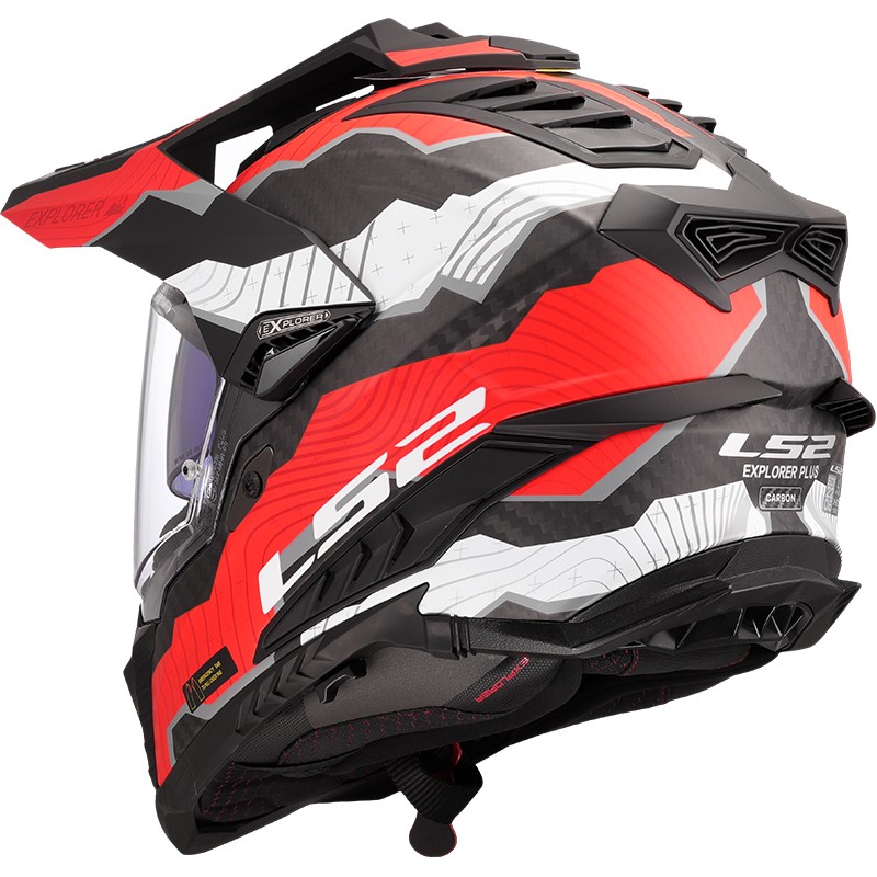 CASCO LS2 EXPLORER CARBON TRICK WHITE/RED