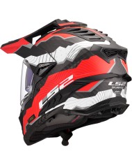 CASCO LS2 EXPLORER CARBON TRICK WHITE/RED